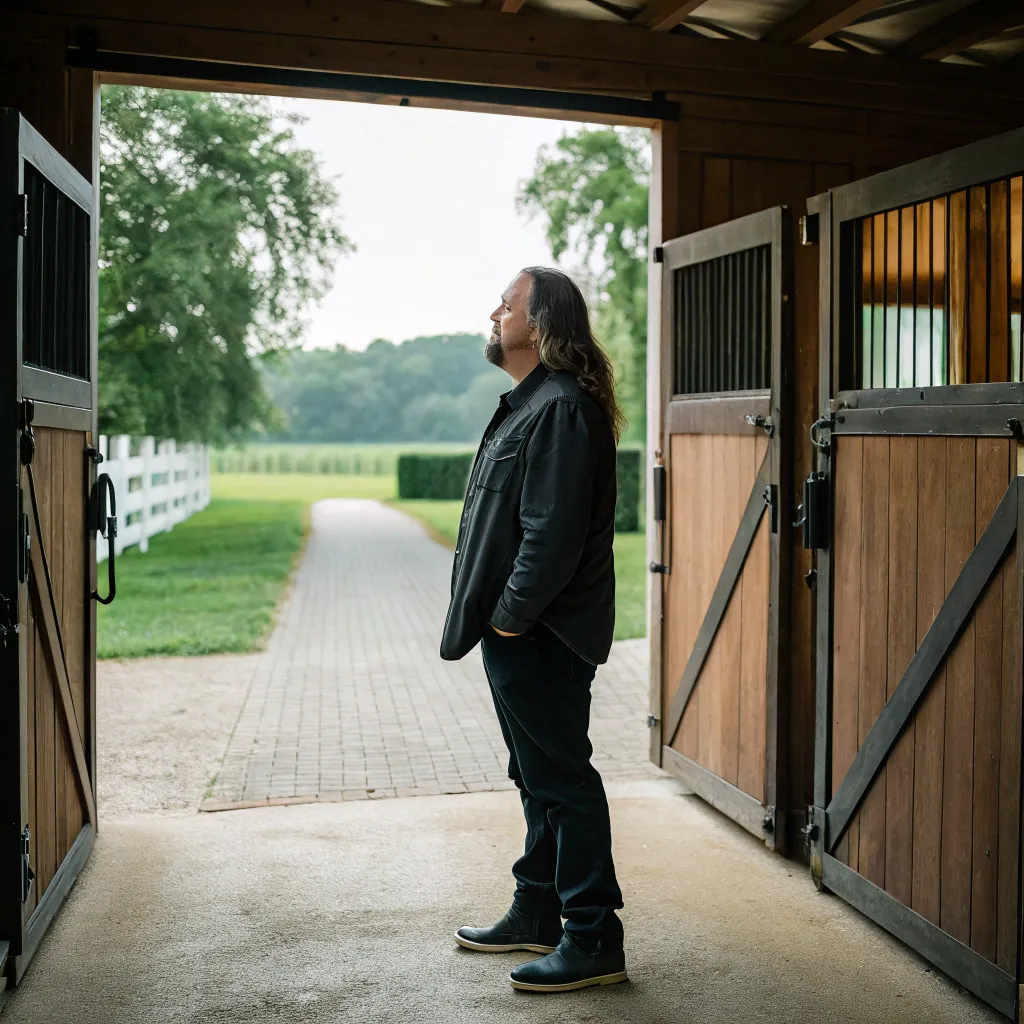 Jonathan Davis with a view of the stable